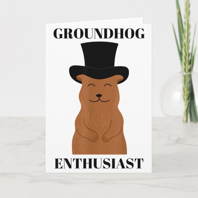 Groundhog Day Funny Shadow Winter Spring Groundhog Card (Front)