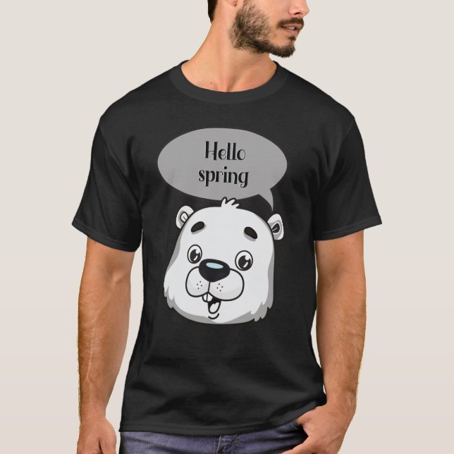 Groundhog Day Gifts Hello Spring 42 T-Shirt (Front)