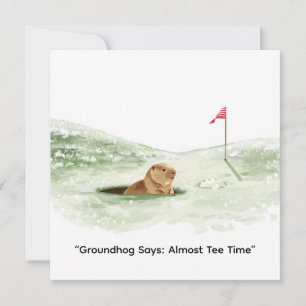 Groundhog Day Golfer Winter Golf Holiday Card