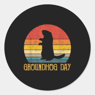 Groundhog Day Groundhogs Funny Rodent Animal Lover Classic Round Sticker