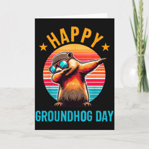 Groundhog Day Happy Dabbing Ground Hog Kids Funny  Card