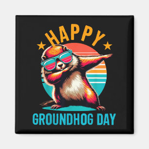 Groundhog Day Happy Dabbing Ground Hog Kids Funny  Magnet