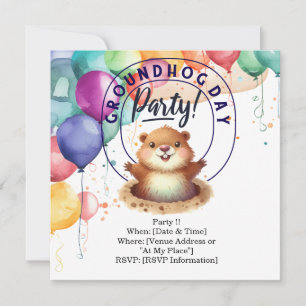 Groundhog Day Invitation Card – Celebrate with Fun