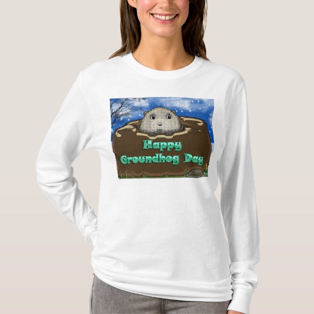 Groundhog Day Ladies Long Sleve Tee (Front)