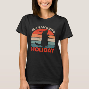 Groundhog Day My Favourite Holiday Vintage Sunset  T-Shirt