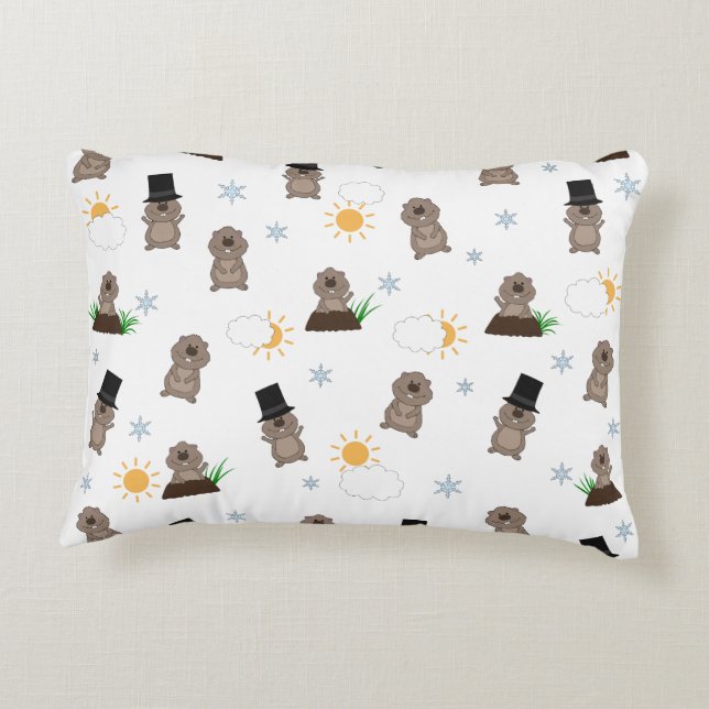 Groundhog Day Pattern Decorative Cushion (Back)