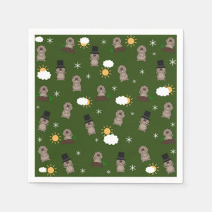Groundhog Day Pattern Napkin