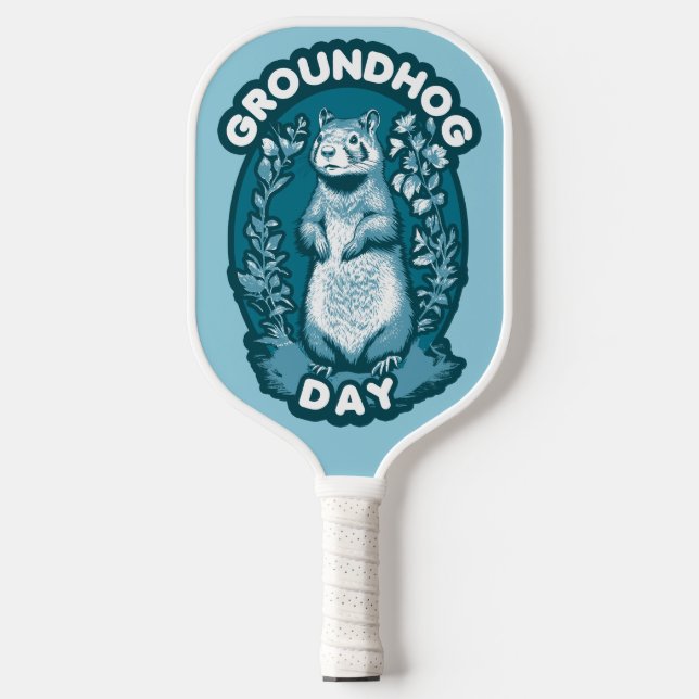 Groundhog Day Pickleball Paddle (Front)