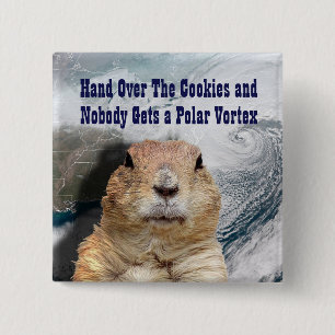 Groundhog Day Polar Vortex 15 Cm Square Badge