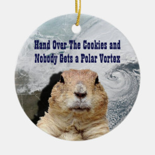 Groundhog Day Polar Vortex Ceramic Tree Decoration
