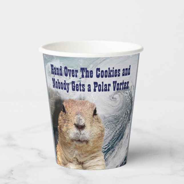 Groundhog Day Polar Vortex Paper Cups (Front)