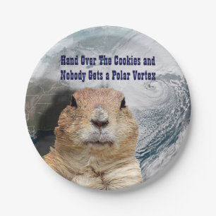 Groundhog Day Polar Vortex Paper Plate