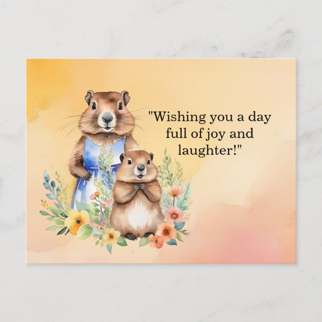 Groundhog Day Postcard – Fun and Quirky Greeting  (Front)