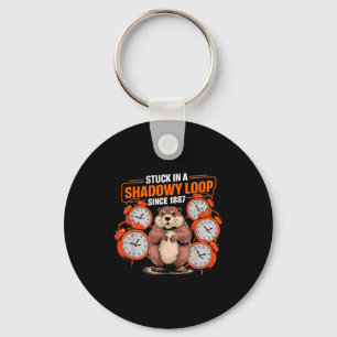 Groundhog Day Pun Shadaow Sarcasm Funny Women Men  Key Ring