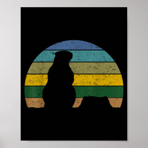 Groundhog Day Retro Sunset Vintage Style Image Woo Poster