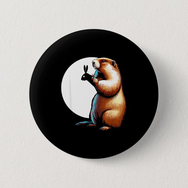 Groundhog Day Shadow Funny Gift  6 Cm Round Badge (Front)