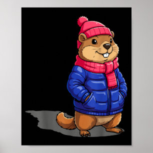 Groundhog Day Shadow Funny Groundhog Day Birthday Poster