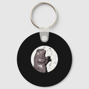 Groundhog Day Shadow Puppet Cute Rodent Costume Fu Key Ring