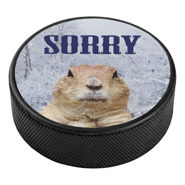 Groundhog Day Sorry Hockey Puck (3/4)