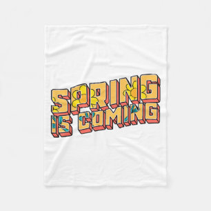 Groundhog Day Spring Is Coming Funny Men Women Ret Fleece Blanket