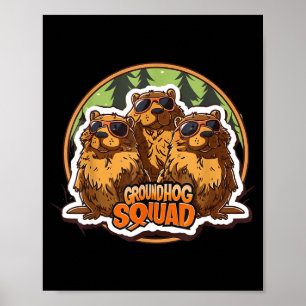 Groundhog Day Squad Funny Spring February Punxsuta Poster