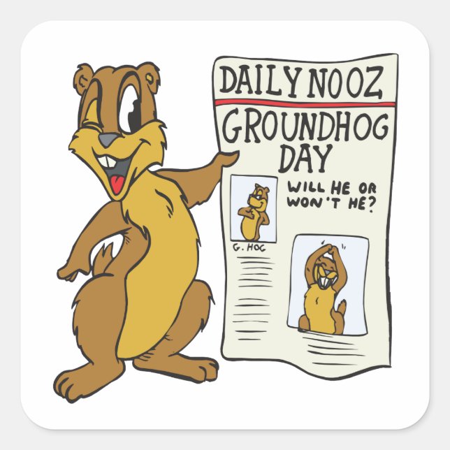 Groundhog Day Square Sticker (Front)