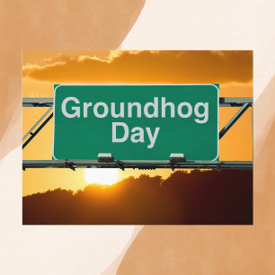 Groundhog Day Sunset Highway Postcard