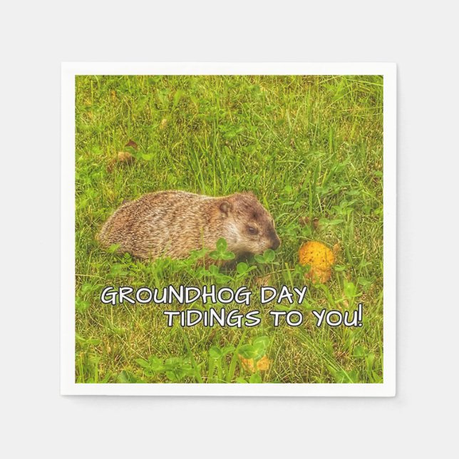 Groundhog Day tidings to you! napkins (Front)