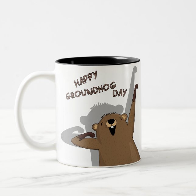 Groundhog day Two-Tone coffee mug (Left)