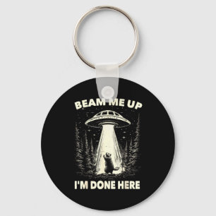 Groundhog Day Ufo Retro Graphic Vintage Alien Enco Key Ring