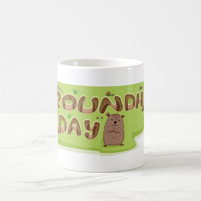 Groundhog Day Wood Lettering Coffee Mug (Creator Uploaded)
