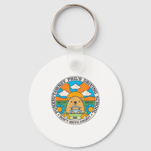 Groundhog Driving School Funny Men Women Retro Rod Key Ring