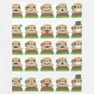 groundhog emojis blanket