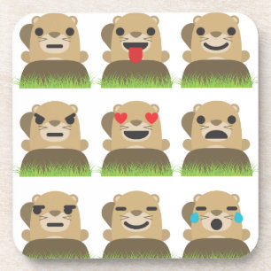 groundhog emojis coaster