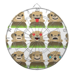 groundhog emojis dartboard