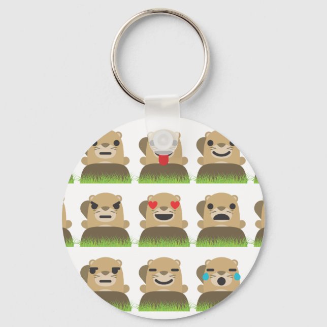 groundhog emojis key ring (Front)