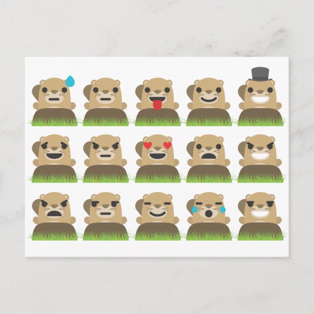 groundhog emojis postcard (Front)