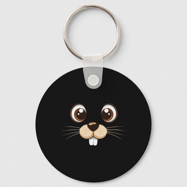 Groundhog Face Costume Kids Groundhog Day Hallowee Key Ring (Front)