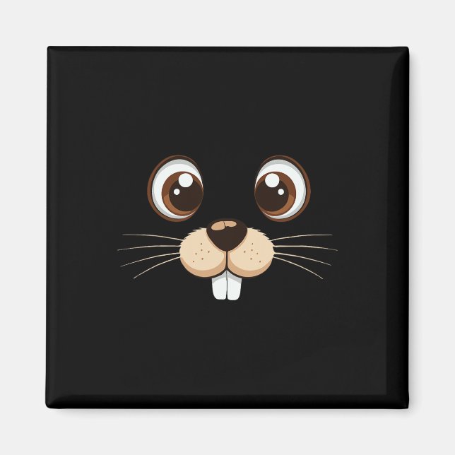 Groundhog Face Costume Kids Groundhog Day Hallowee Magnet (Front)
