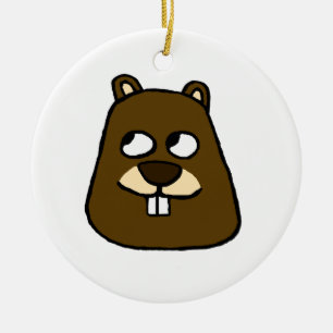 Groundhog Face Ornament