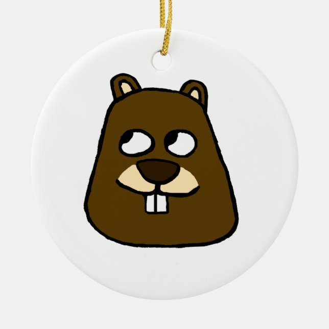 Groundhog Face Ornament (Front)