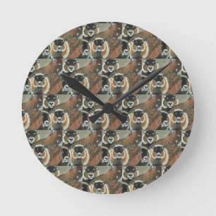 Groundhog Family Wall Clock, 20.3 cm Round Acrylic Clock