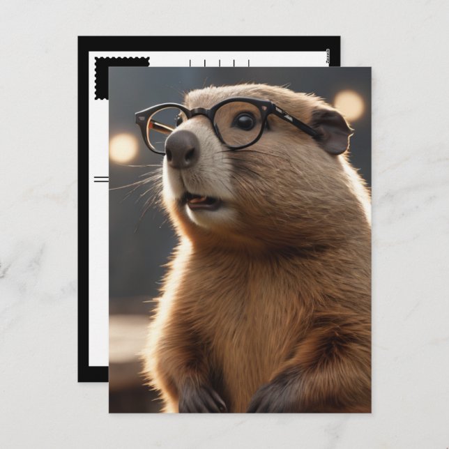 groundhog geek holiday postcard (Front/Back)