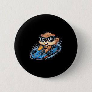 Groundhog Go-kart Racing Happy Groundhog Day Boys 6 Cm Round Badge