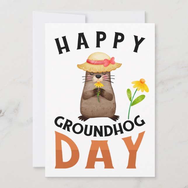 Groundhog  holiday card (Front)