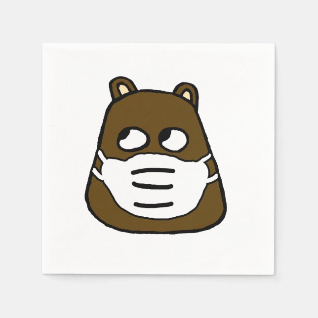 Groundhog in Face Mask Napkin (Front)