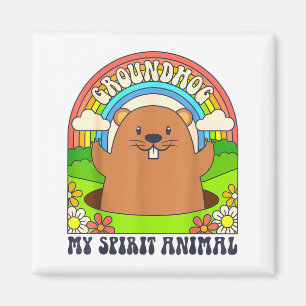Groundhog Is My Spirit Animal Funny Retro Vintage Magnet