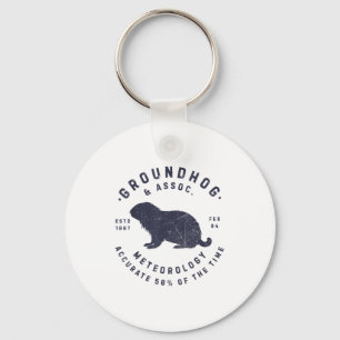 Groundhog Meteorology Est 1887 Men Women Woodchuck Key Ring