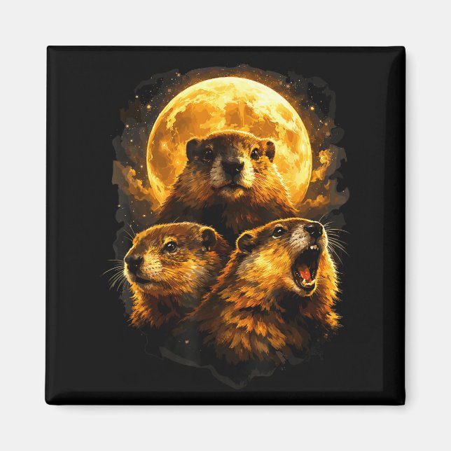Groundhog Moon  Magnet (Front)