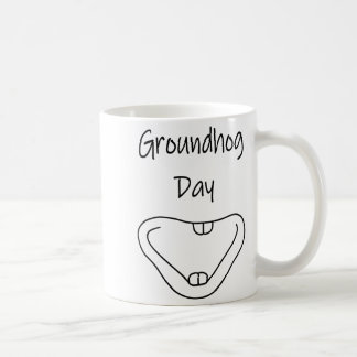 Groundhog Mouth Smile Line Art For Groundhog Day Coffee Mug